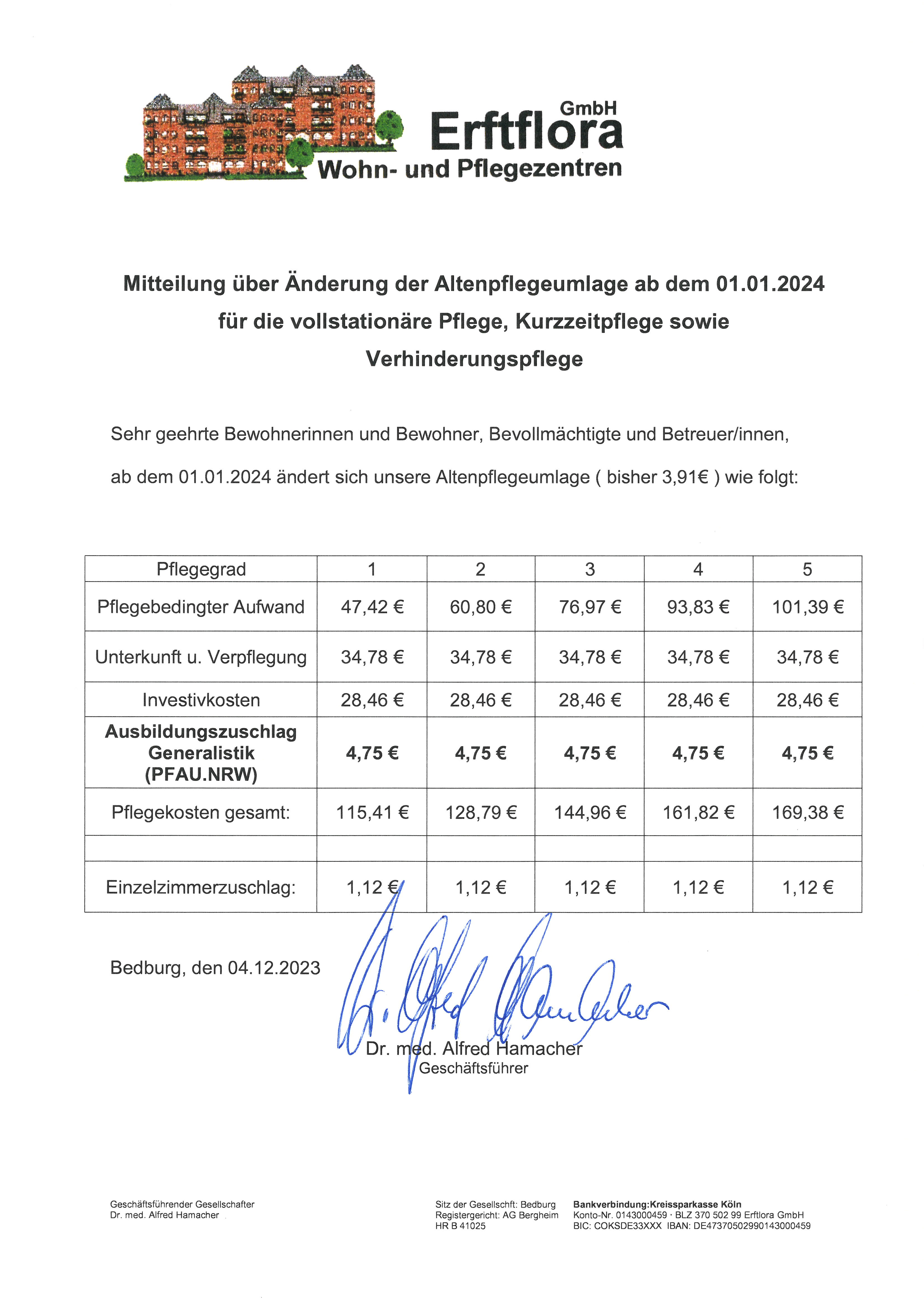 Historische Ankündigung aus dem Erftflora-Archiv