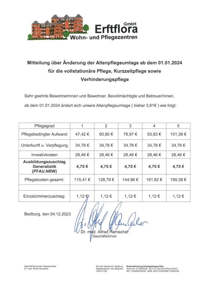 Historische Ankündigung aus dem Erftflora-Archiv
