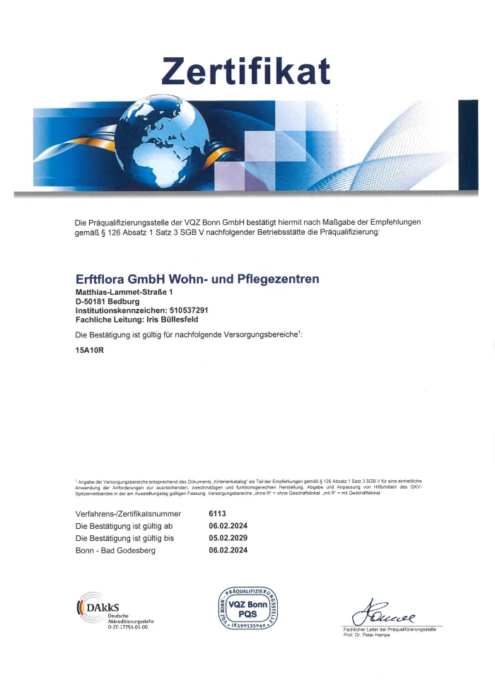Urkunde zur Präqualifizierung